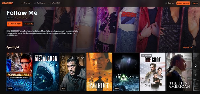 M4uHD alternative Crackle