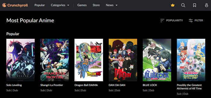 M4uHD alternative Crunchyroll