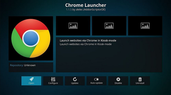Install the Chrome Launcher kodi