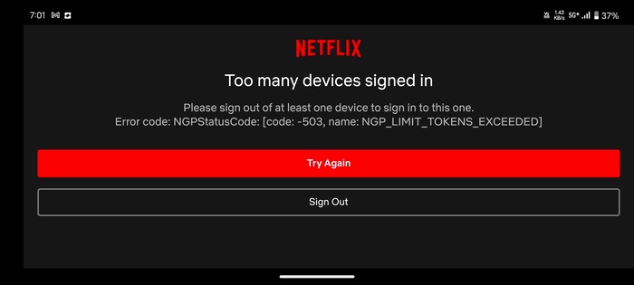 Netflix login errors