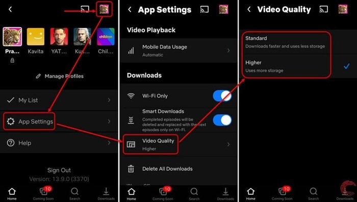 change netflix download settings on iPhone