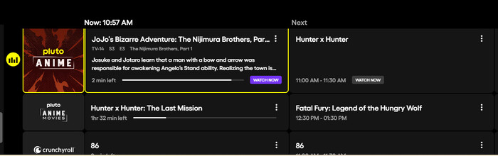 best free anime website: Pluto TV