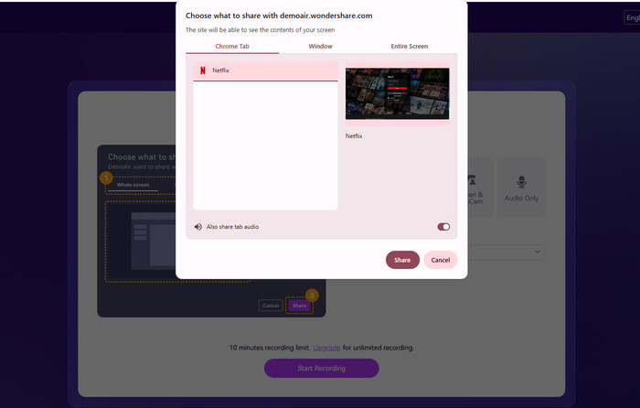record netflix videos DemoAir
