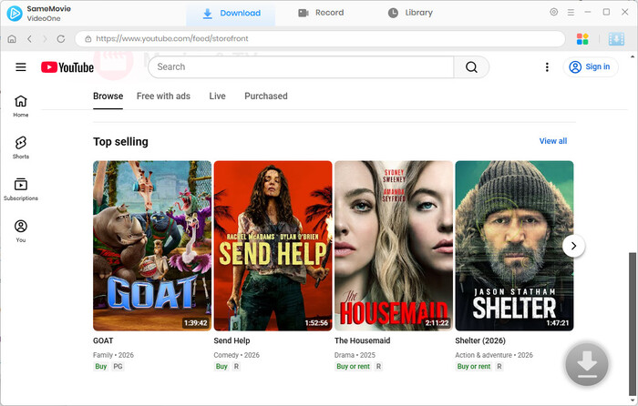 Search YouTube movies